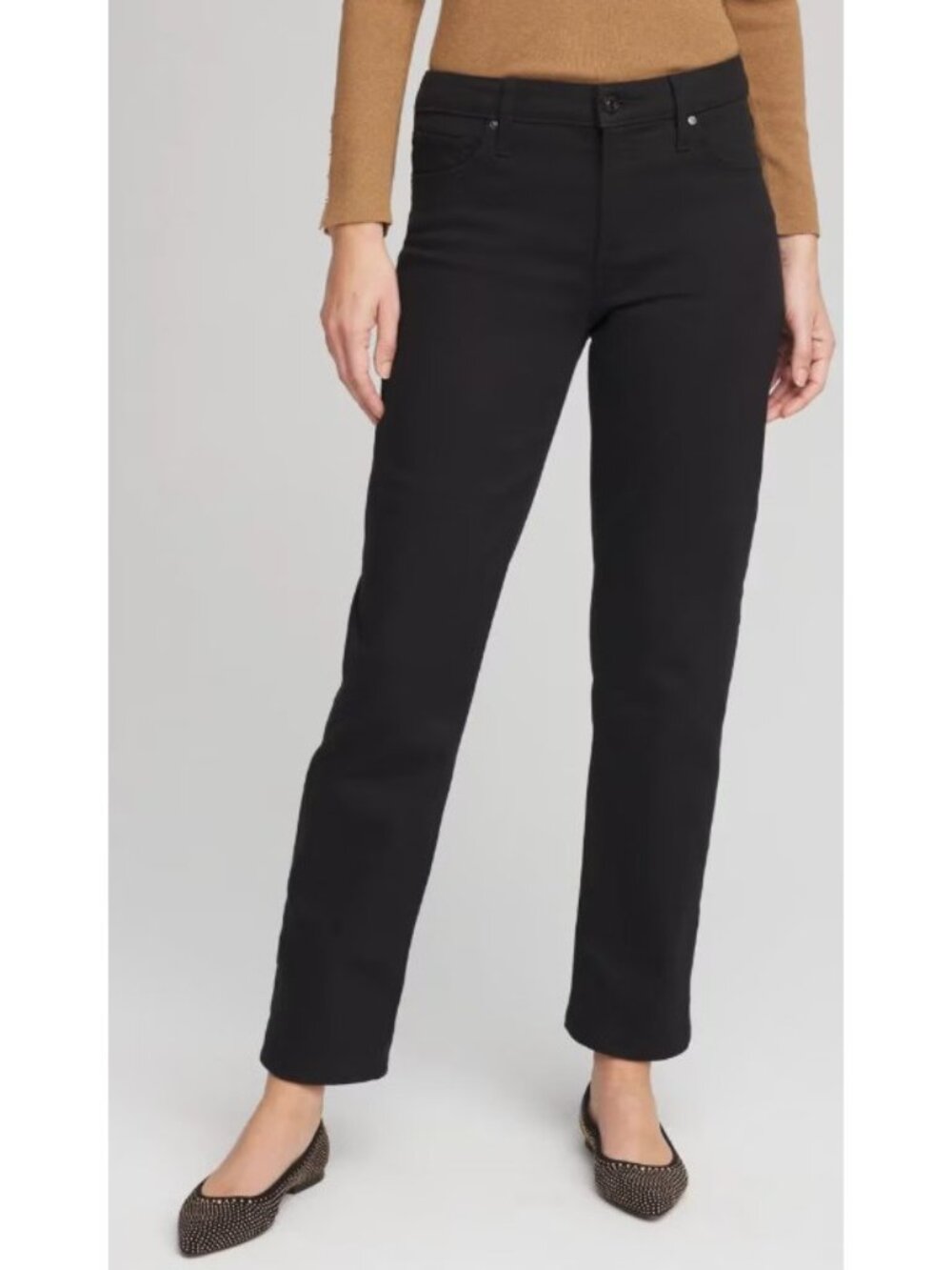 New Chico’s Black So Slimming Girlfriend straight Leg Jean .5 S  27x9.5in